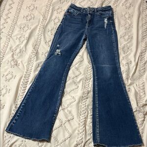 KanCan Distressed Blue Flare Jeans